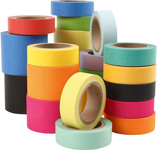 Masking tape, b: 15+30+40 mm, kleuren assorti, 21x10 m | bol.com