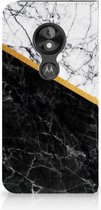Motorola Moto E5 Play Uniek Standcase Hoesje Marble White Black