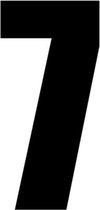 Cijfer 7 Deursticker Dikgedrukt - Kliko Sticker - Huisnummer - Zwart