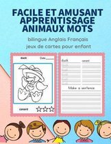 Facile et amusant apprentissage animaux mots bilingue Anglais Fran ais jeux de cartes pour enfant