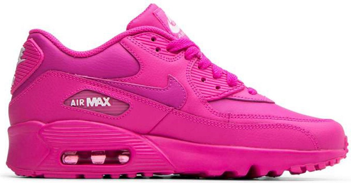 Nike Air Max 90 Leather Sneaker Junior Sneakers - Maat 37.5 - - roze | bol.com