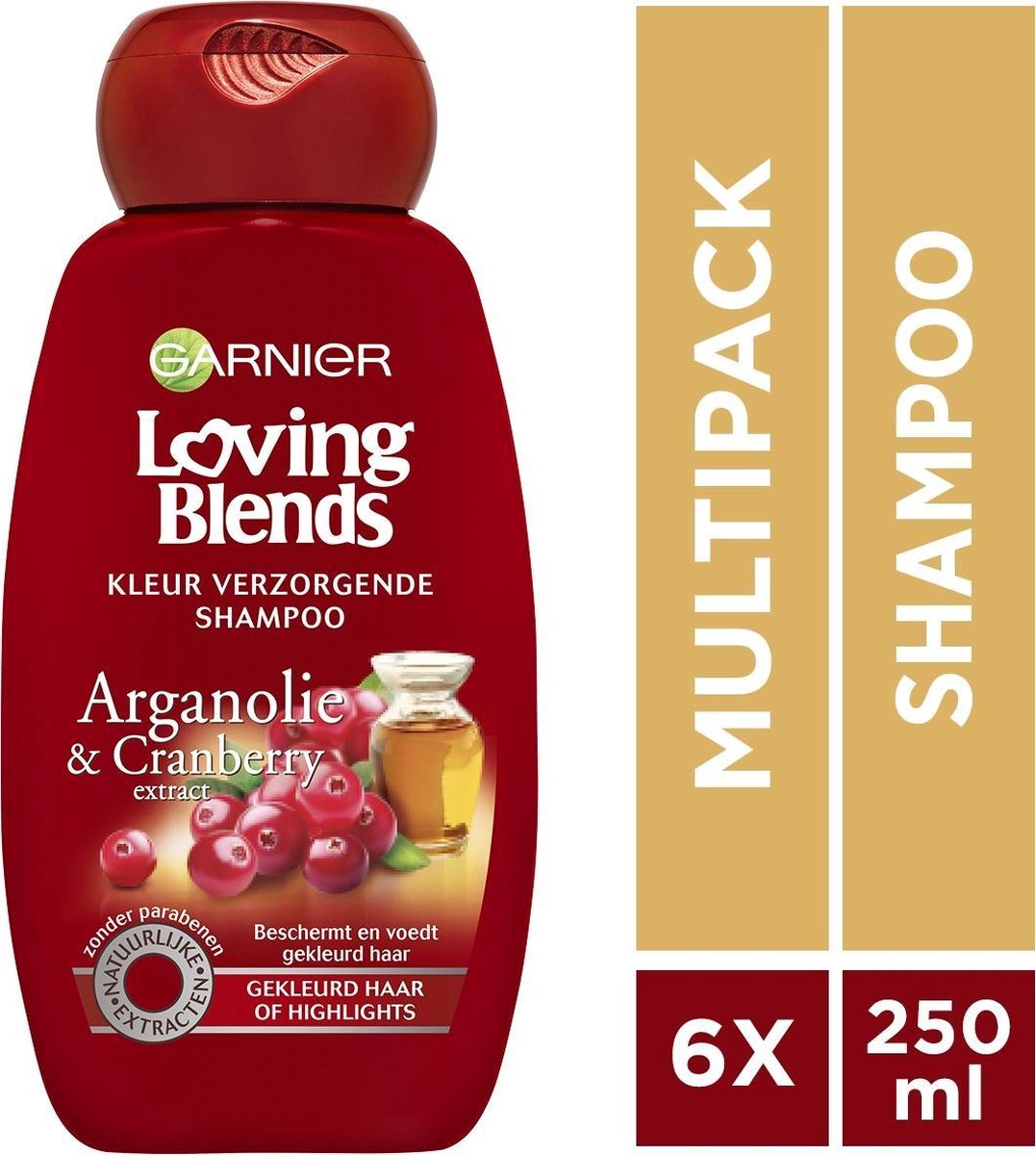 Garnier Loving Blends Arganolie & Cranberry Shampoo 6 x 250 ml
