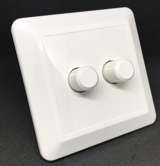 Claire Artefact knuffel LED Pro dimmer- duo - universel - 0-100 watt - inclusief afdekplaat -  dubbele dimmer | bol.com