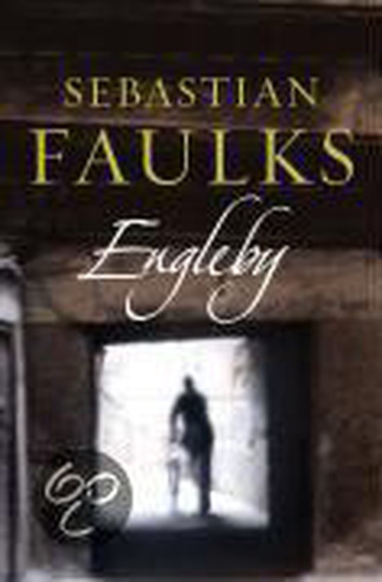Livre 'Engleby' par Sebastian Faulks sur un fond en bois brun foncé, avec une silhouette de personne.