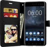 Nokia 5.1 Plus portemonnee hoesje - Zwart
