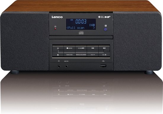 Lenco DAR-050 DAB+ met CD-speler, USB en AUX-ingang - Hout
