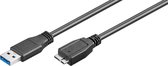 USB3.0 kabel USB-A-USB micro B zwart - 1 meter