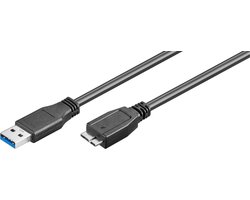 USB3.0 kabel USB-A-USB micro B zwart - 1 meter