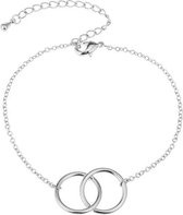 24/7 Jewelry Collection Infinity Dubbele Cirkel Armband - Cirkels - Zilverkleurig