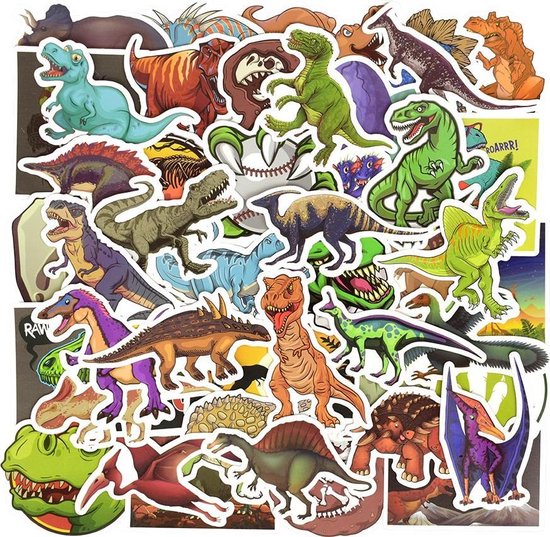 Welsprekend Vier Zaklampen 50x stickers dinosaurus - Mix voor raam, muur, telefoon, laptop etc |  bol.com