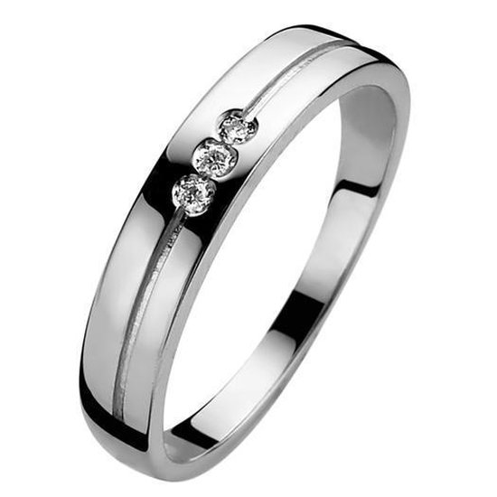 Zinzi Diamonds - Zilveren Ring - Diamant - Maat 56 (ZDR38-56) | bol.com