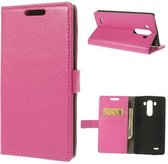 Litchi grain Wallet case hoesje LG G3 pink