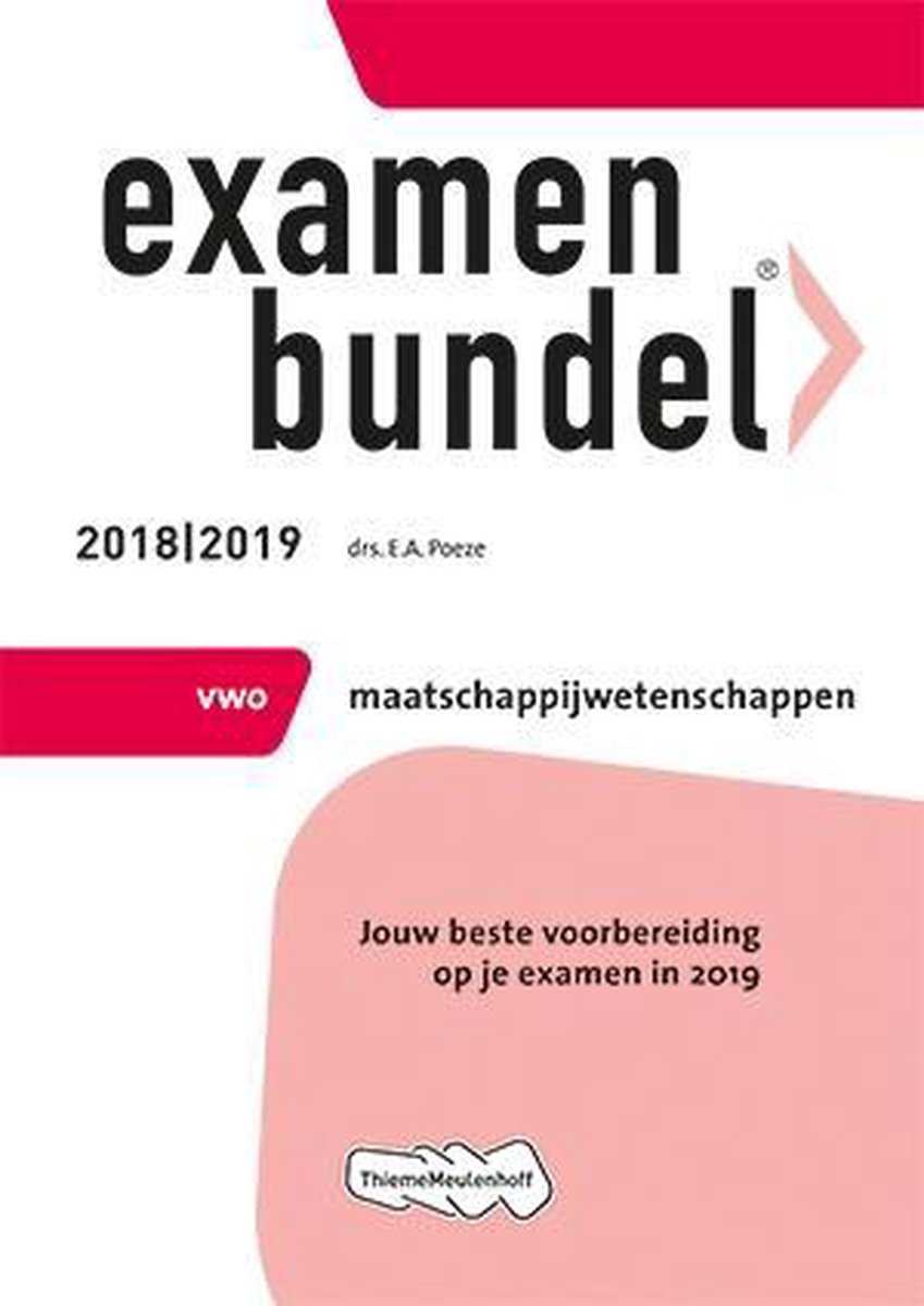 Examenbundel vwo Maatschappijwetenschappen 2018/2019