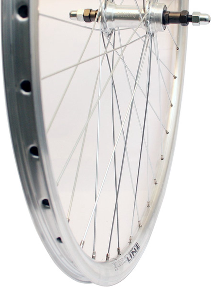 Roland achterwiel 28 vast freewh Alu V-profil zilver zink sp