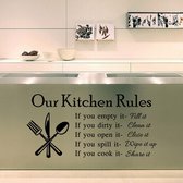 MUURSTICKER  - WANDDECORATIE -KEUKENREGELS - KEUKEN  -nr 569