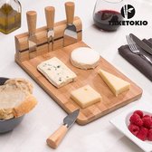 Ensemble de plateau à fromage en bambou (5 pièces)