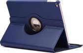 Étui en cuir à rabat texturé Litchi rotatif à 360 degrés avec support à 2 vitesses pour iPad Air 2 (bleu foncé)