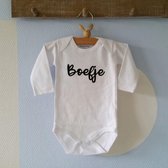 Baby Rompertje met tekst jongen Boefje | Lange mouw | wit | maat 74/80