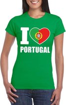 Groen I love Portugal fan shirt dames S