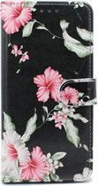 Samsung Galaxy S10E Hoesje met Print - Portemonnee Book Case - Kaarthouder & Magneetlipje - Hibiscus Bloemen