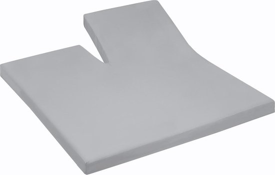 Damai - Hoeslaken split (tot 35 cm) - Katoen - 180 x 220 cm - Light grey