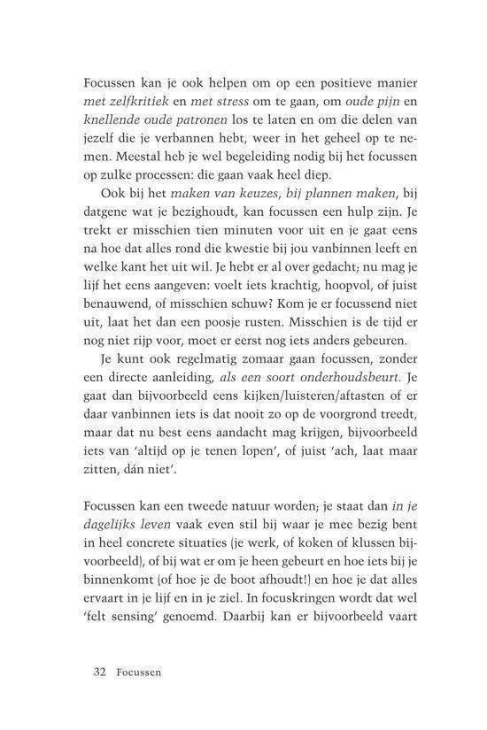 Pagina uit boek 'Focussen' over hoe focussen kan helpen en de natuurlijke weg.