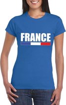 Blauw Frankrijk supporter t-shirt voor dames S