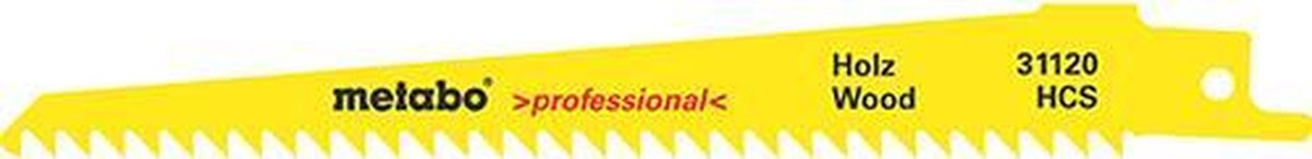 Säbelzaagbladen professional L.150mm dikte 1,25mm tandsteek 4mm HCS/6TPI