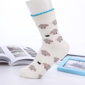 Sokken Dames - wit - print schaap - Maat 36-40