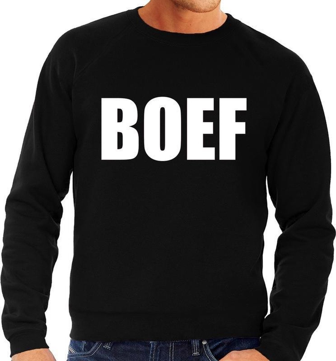 Boef tekst sweater / trui zwart voor heren XXL | bol.com