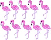 10x Leuke flamingo Patch voor op kleding