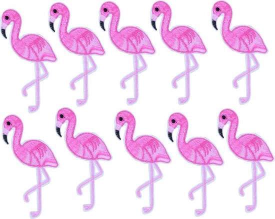 Moeras rechtbank Expertise 10x Leuke flamingo Patch voor op kleding | bol.com