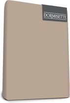 Dormisette Mako Jersey hoeslakens de luxe 160 x 210 cm taupe