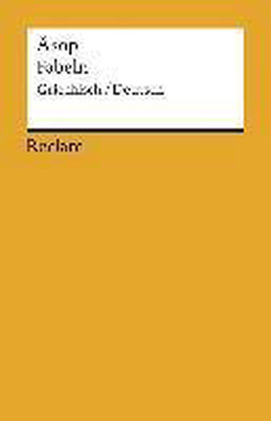 Livre à couverture jaune, intitulé 'Aesop Fabelen: Gutesch/Demant' par Reclam.