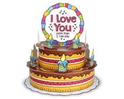 Jumbo 3d wenskaart - taart I love you - met envelop