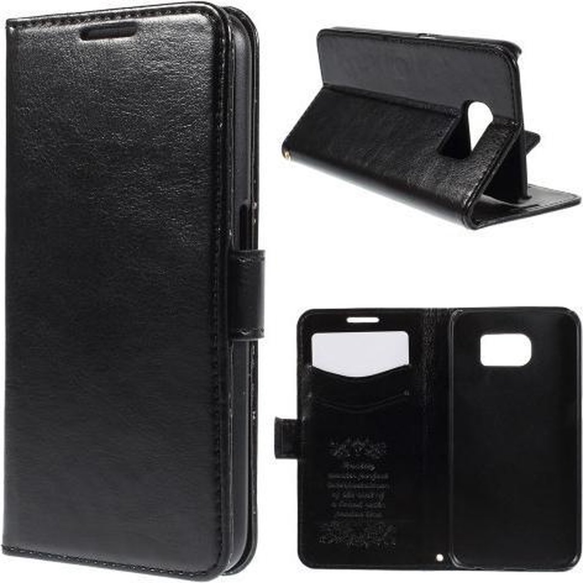 Kds PU Leather Wallet hoesje Samsung Galaxy S6 Edge zwart