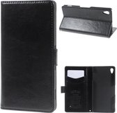 Kds PU Leather Wallet case cover hoesje Sony Xperia Z1 zwart