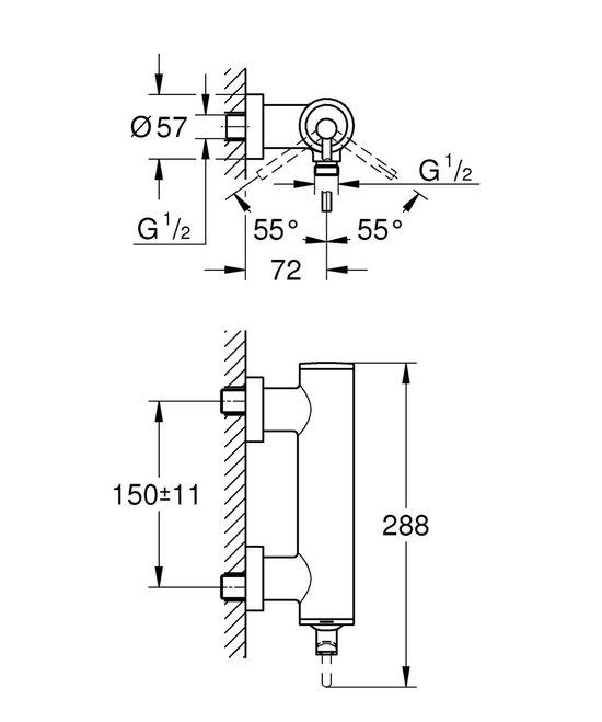 GROHE Atrio Douchekraan Mengkraan 15 cm hartafstand Chroom