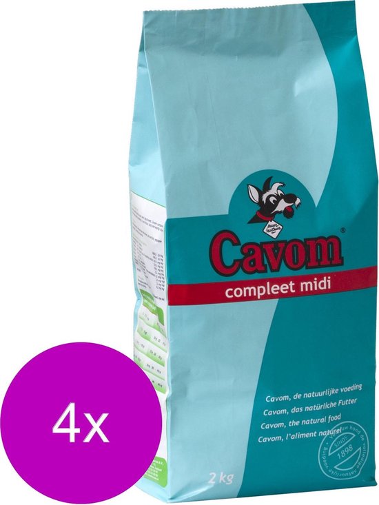 Cavom Compleet Midi - Hondenvoer - 4 x 2 kg