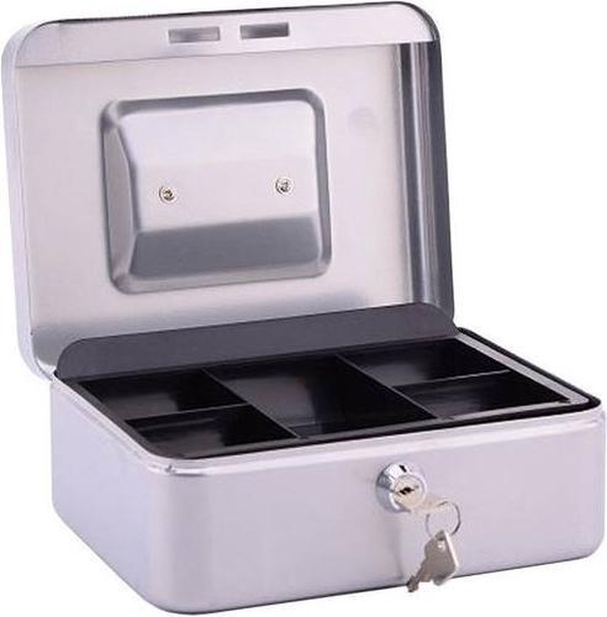 Grote geldkist Zilverkleurig 30 X 24X 9 cm