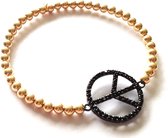 Pscallme - Karma Peace Hematite goudkleurig Armband