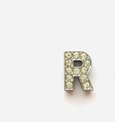 Metalen letter met zirkonia steentjes - Letter R - Personaliseer zelf