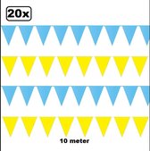20x Vlaggenlijn geel en lichtblauw 10 meter