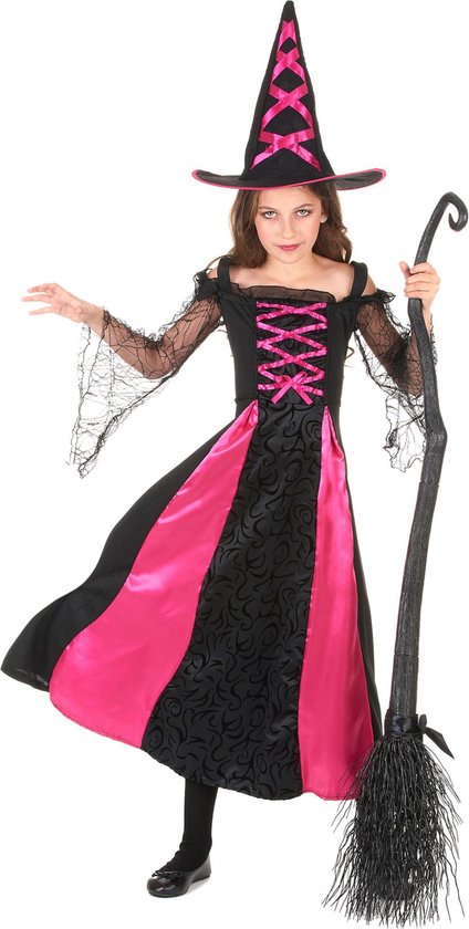 LUCIDA - Heksen Halloween kostuum voor meisjes - S 110/122 (4-6 jaar)