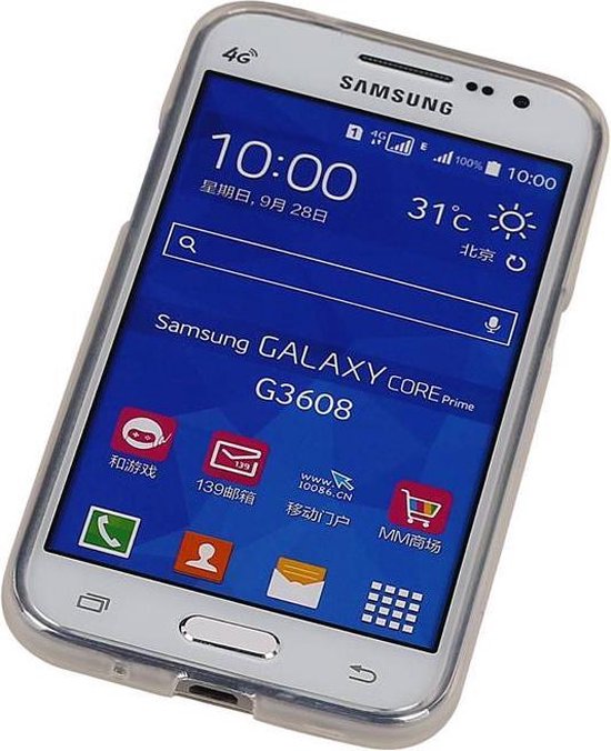 Samsung Galaxy Core Prime G360 TPU Hoesje Transparant Wit – Back Case  Bumper Hoes Cover | bol.com