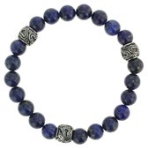 Herenarmband van edelstaal met blauwe halfedelsteen