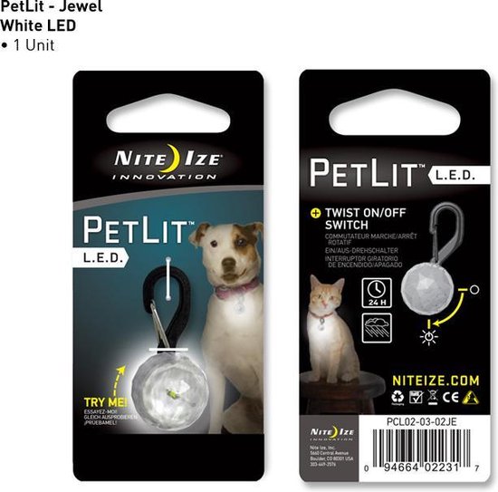 Collier LED Petlit Dog Nite Ize - Blanc - Pour petits chiens | bol.com