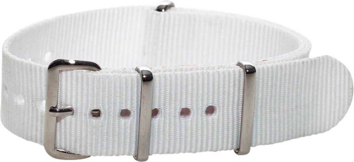 Premium White - Nato strap 20mm - Horlogeband Wit
