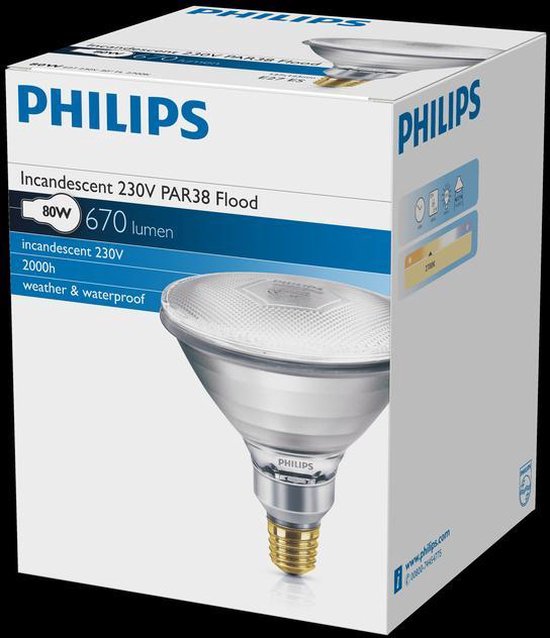 Philips Persglas Par 38 Spot 80W E27 - Philips