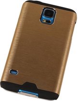 Aluminium Metal Hardcase Samsung Galaxy S5 Goud - Back Cover Case Bumper Cover